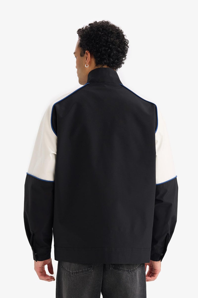 DeFacto Black Man Oversize Fit Stand Collar Waterproof Jacket Casual - Image 5